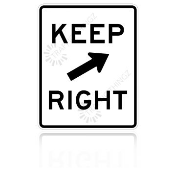 MUTCD R4-7b Keep Right Diagonal Arrow